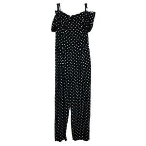 VTG Ashlee California Womens Size 6 Jumpsuit Strappy Cold Shoulder Black White